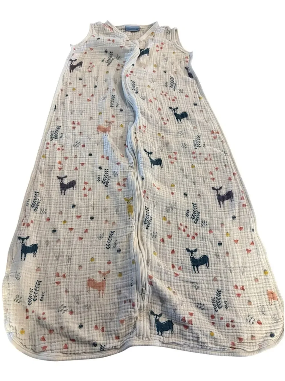 1st Laugh Organic Cotton Muslin Sleep Sack Deer Print Baby Wearable Blanket